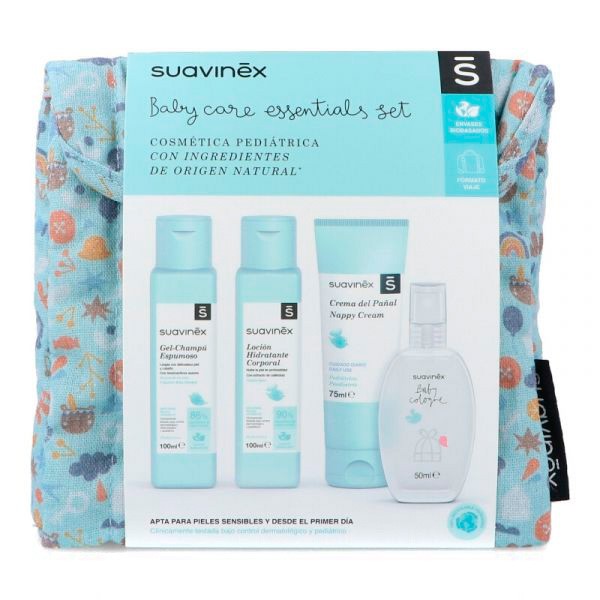 Imagen de Suavinex Baby Care Essential set de viaje tela azul
